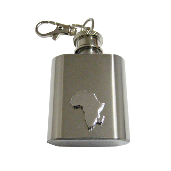 Africa Map Shape Keychain Flask - Picture 1 of 1